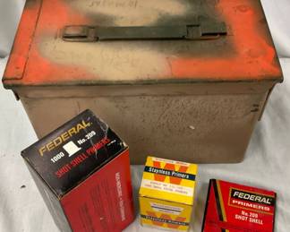 Lot# 445 - Metal Ammunition Box with Fed