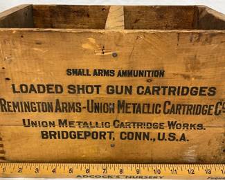 Lot# 227 - Wooden Ammunition Box with Re