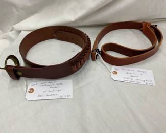 Lot# 542 - Leather Cartridge Belt and Ri