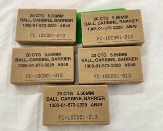 Lot# 109 - Five Boxes of 5.56mm MK318 Mo