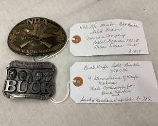 Lot# 523 - Set of Two Belt Buckles: NRA