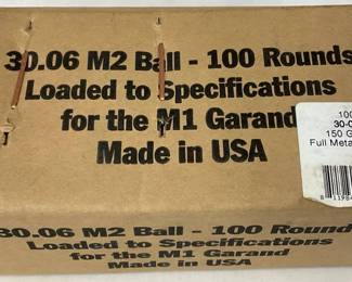 Lot# 111a - 100-Round Box of 30-06 M2 Ba