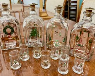 Holme Gaard, 1985, Vintage Painted Bottles. Denmark.