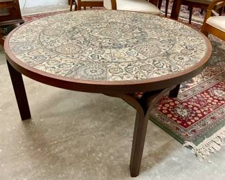 Danish Coffee Table with Royal Copenhagen Tiles from Haslev Denmark, 1982