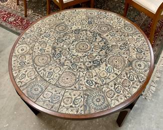 Danish Coffee Table with Royal Copenhagen Tiles from Haslev Denmark, circa 1982.