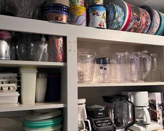 kitchen appliances, vintage tins, tupperware