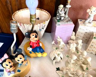Vintage Disney lamps. Snow babies. Precious Moments.