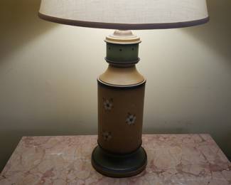 2 vintage mid-century lamps with floral design; $40 each or $65 for both