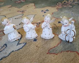 6 vintage bone china lace angels with gold trim. Japan. $40