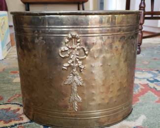 Vintage solid brass oval shaped bucket/India; $30... also available is a solid brass trash can; $20