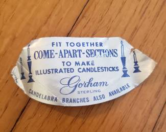 Vintage Gorham Sterling Silver "come apart" candlesticks x2;