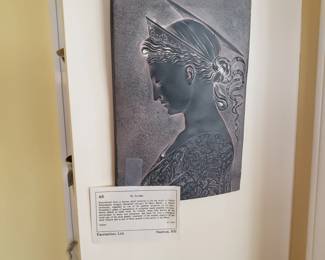 Saint Cecilia, the patron saint of music and musicians.  Reproduction of bronze relief. $40