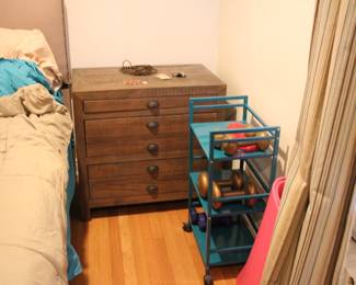 Restoration Hardware "Printmakers" dresser / console & pair end stands