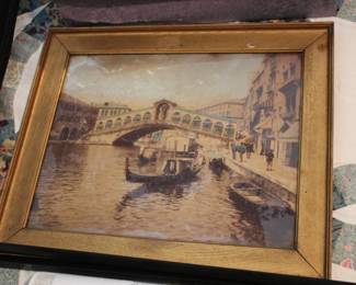 Hand colored vintage photo of Venice