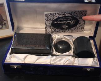 Indian inlaid desk set