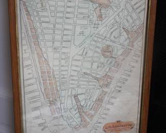Hand colored map of NYC