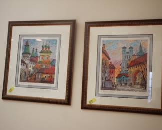 Two Anatole Krasnyansky serigraphs