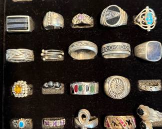 Sterling rings, some Native American