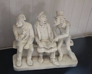 French terra cotta painted sculpture