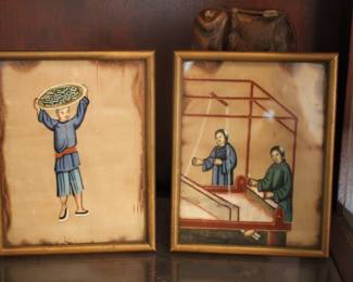 Mini hand painted Oriental scenes