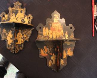 Chinoiserie wall shelves