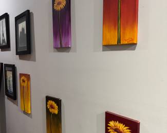 $250 - Sunflower colors set of 5 - 24x10 - signed Sesillie Ginela from Bend, Oregon.  Certificate of authenticity. 