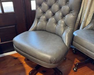#48 - $150 Each  -(2) Leatherette adjustable desk chairs Booker Furniture 38"Hx23"x17"