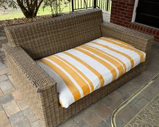 #84 Pair of Vinyl Wicker Love Steats 5'x38"Dx30"H $150 each