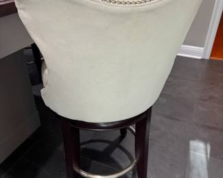 #46 - $460 - 4 swivel Leather nailhead design counter height 39"Hx26" to seat 18.5"R