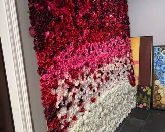 #71 - $250 - Panel w/artificial flowers. 8'sq