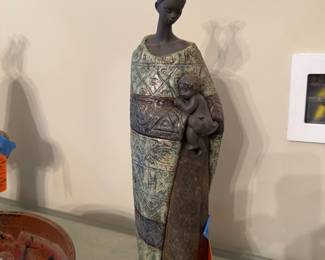 Rare Lladro Pottery - African Woman w/Child $200
