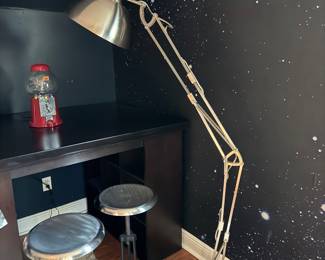 #49 - $100 - Metal Chrome Floor Lamp 5'6"