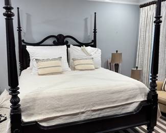 #51 - $1250 - King 4 poster bed Stearn & Foster Georgia Pillow Top mattress.