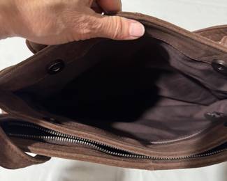 #22 - $450 - Chanel Matellasse tote tasche brown suede leather no dust bag. A little faded on edges - mint condition inside both compartment.  