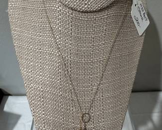 #35 - $200 - 14kt gold necklace & rectangular bezel stone