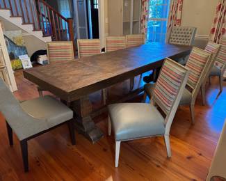 #13 - $600 - 8 Dining Chairs Leatherette & Upholstered 