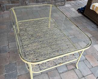 #83 Yellow Metal Coffee Table $100
