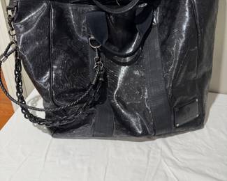 #45 - $550 - Gucci black GG canvas with chain 24x18x9 very good condition