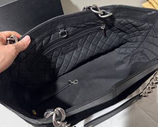 #23 - $1400 - Chanel Harako Pony hair / leather black with silver chain -18x8x8 - no dust bag - very good condition