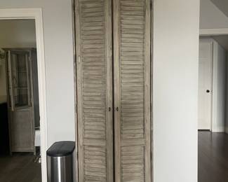 #98- $250 - Shutters style tall linen cabinet 