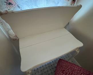 #82 - $150 - White Game Table Cabriole Legs 36"x30"x21D