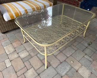 #83 Yellow Metal Coffee Table $100