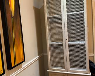 #10 - $700 each - One of Two  7'7"Hx33"Wx21"D matching bookcases w/wire front