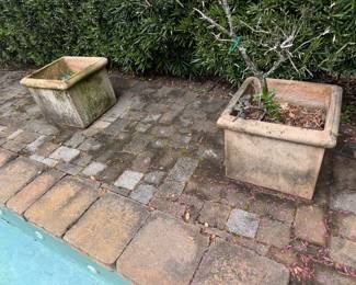 #82 Pair of Terracotta planters 20"sq $90