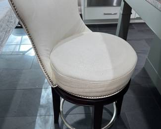 #46 - $460 - 4 swivel Leather nailhead design counter height 39"Hx26" to seat 18.5"R
