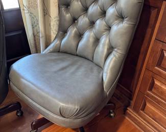 #48 - $150 Each  -(2) Leatherette adjustable desk chairs Booker Furniture 38"Hx23"x17"