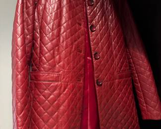 $100 - Neiman & Marcus Red vintage leather patented jacket - sz Small. 