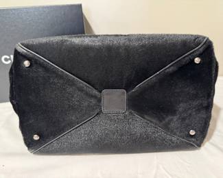 #23 - $1400 - Chanel Harako Pony hair / leather black with silver chain -18x8x8 - no dust bag - very good condition