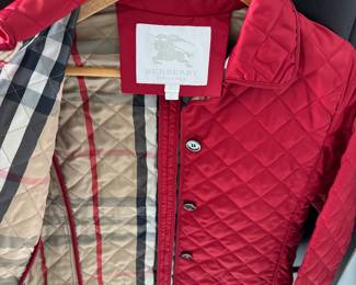 #58A Burberry Red Jacket Youth size 14 $100