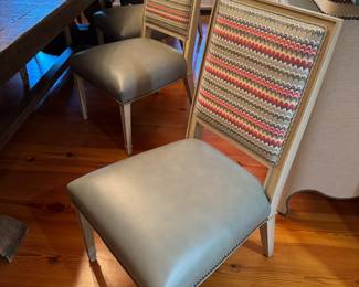 #13 - $600 - 8 Dining Chairs Leatherette & Upholstered 